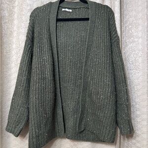 Women's Olive Green Knit Cardigan